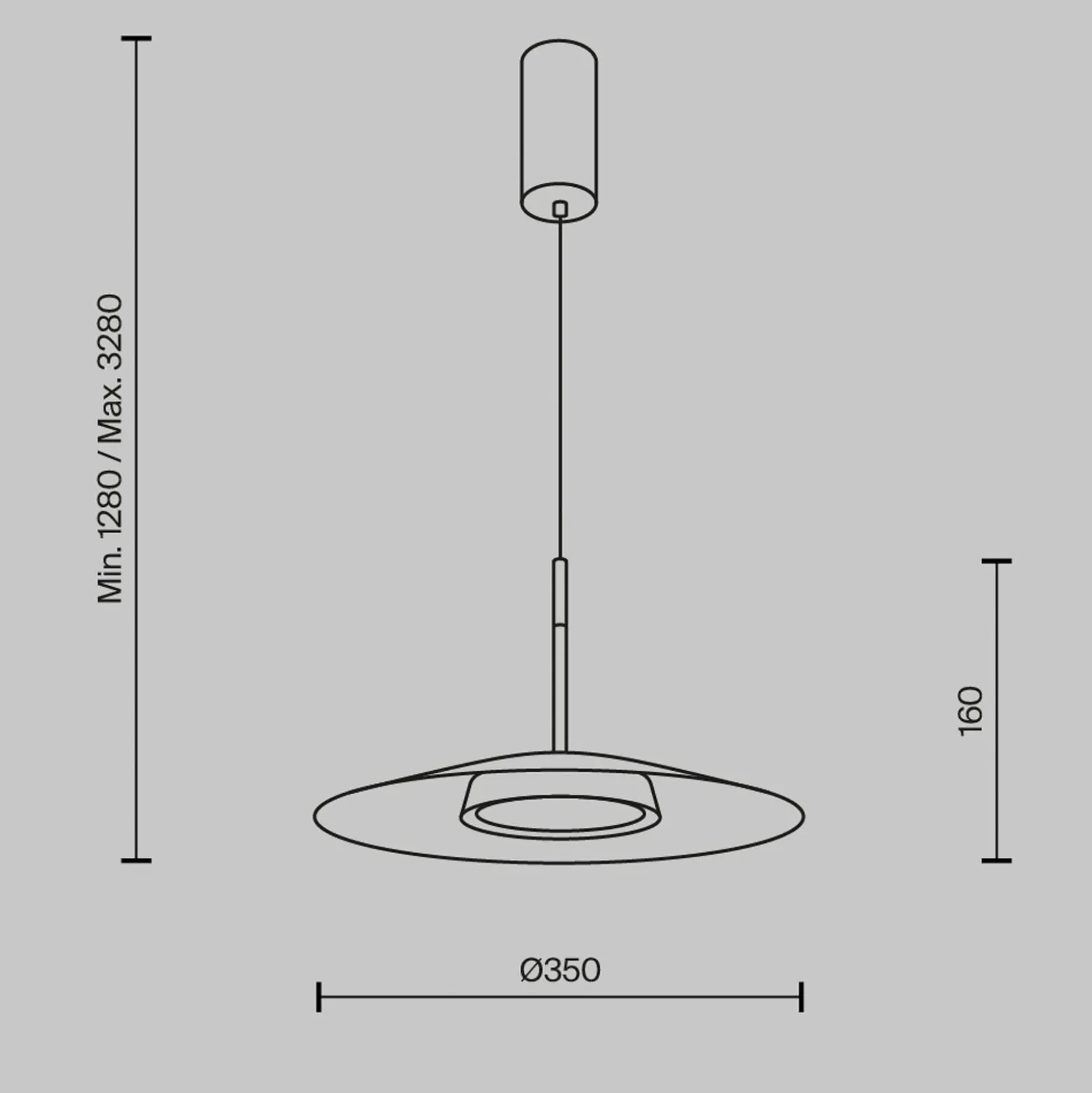 Maytoni LED-riippuvalaisin El, Ø 35 cm, musta, alumiinia