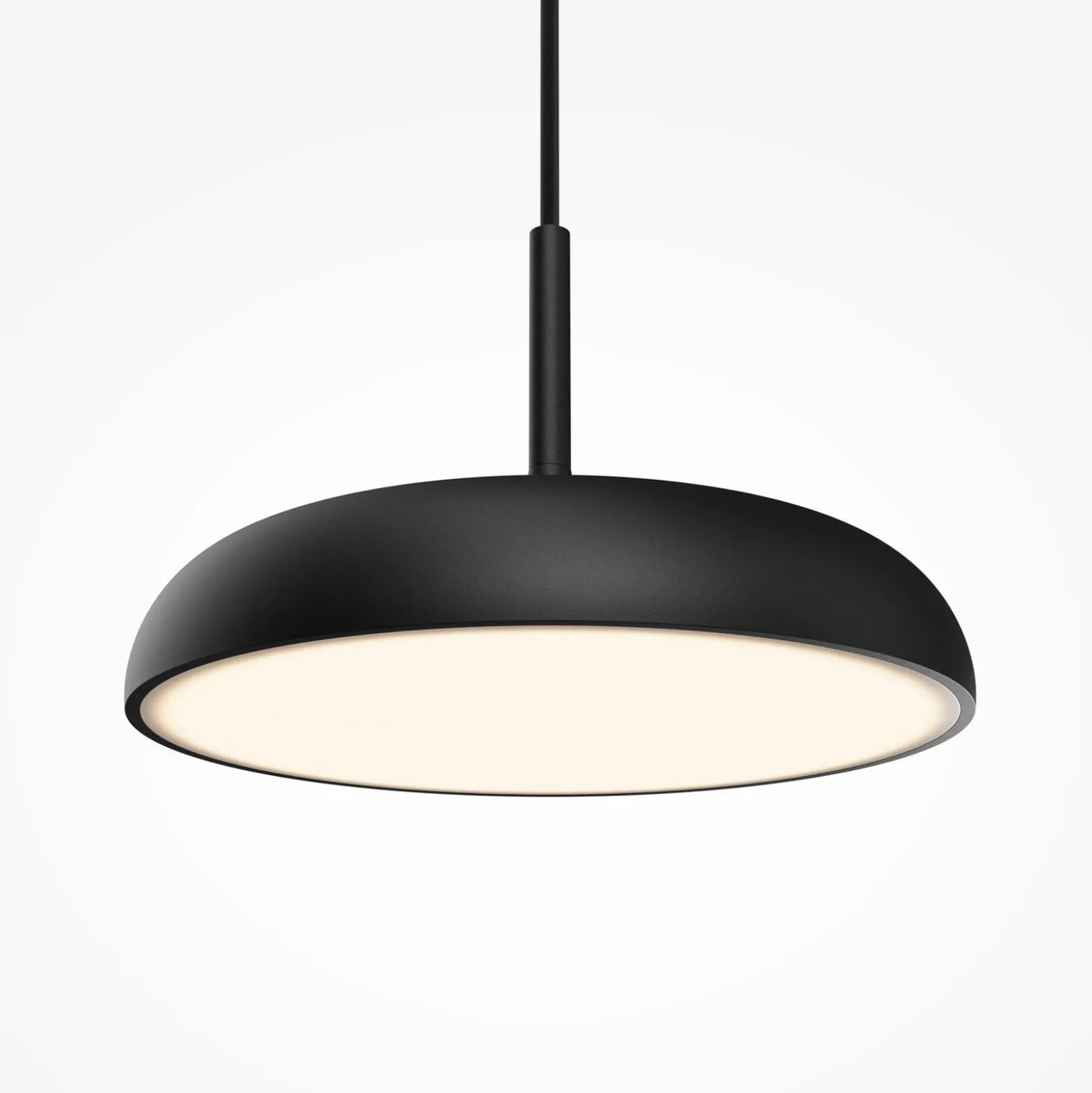Maytoni LED-riippuvalaisin Gerhard, musta, Ø 30 cm, metallia
