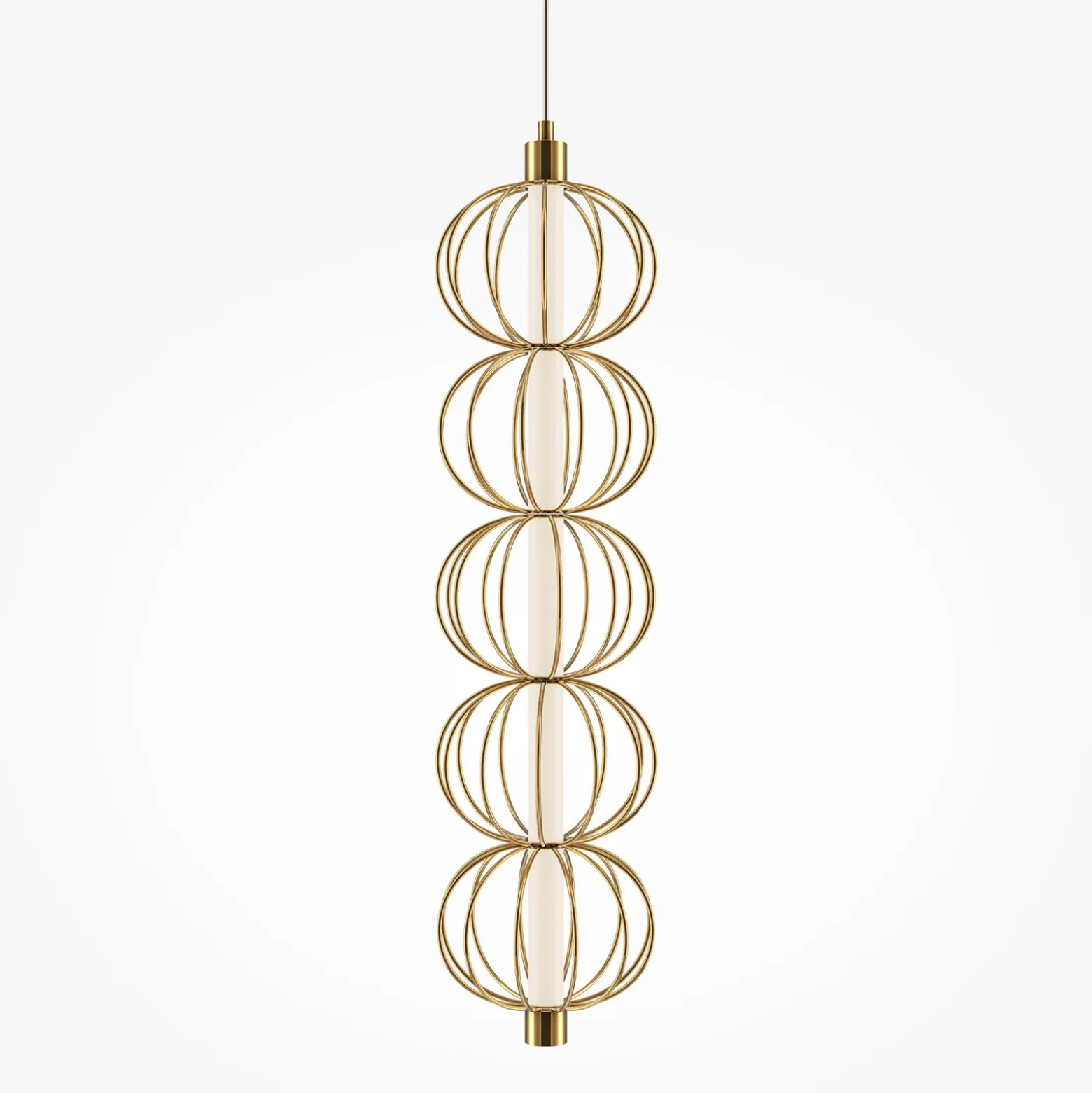 Maytoni LED-riippuvalaisin Golden Cage, pystysuora, Ø 13,9 cm