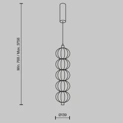 Maytoni LED-riippuvalaisin Golden Cage, pystysuora, Ø 13,9 cm