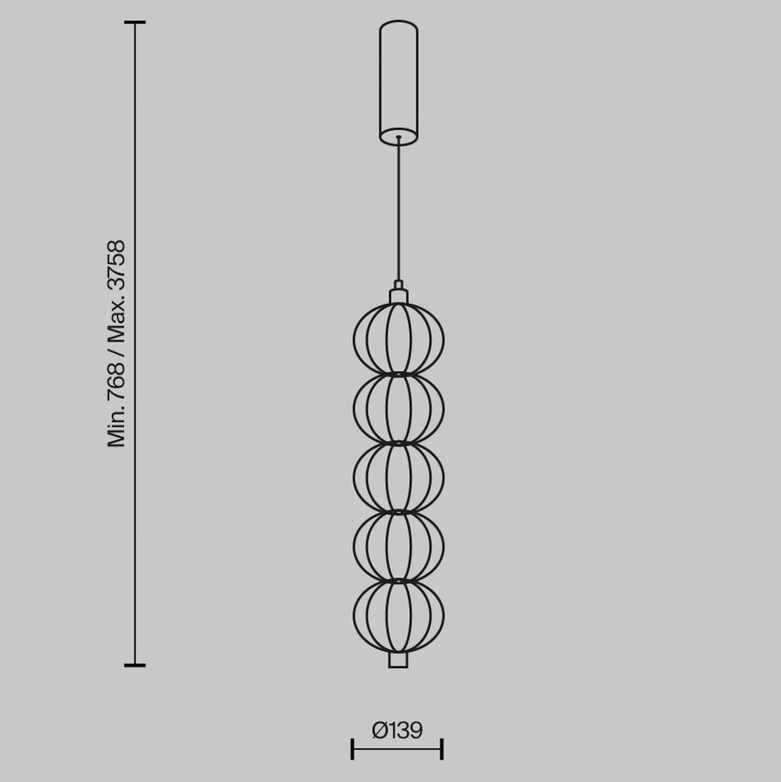 Maytoni LED-riippuvalaisin Golden Cage, pystysuora, Ø 13,9 cm