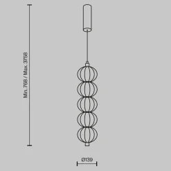 Maytoni LED-riippuvalaisin Golden Cage, pystysuora, Ø 13,9 cm
