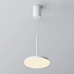 Maytoni LED-riippuvalaisin Plato, valkoinen, Ø 18,5 cm, alumiini