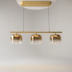 Maytoni LED-riippuvalaisin Spirito, 3-lamppuinen, kullanvärinen, himmennettävä