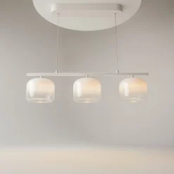 Maytoni LED-riippuvalaisin Spirito, 3-lamppuinen, valkoinen, lasi, himmennettävä