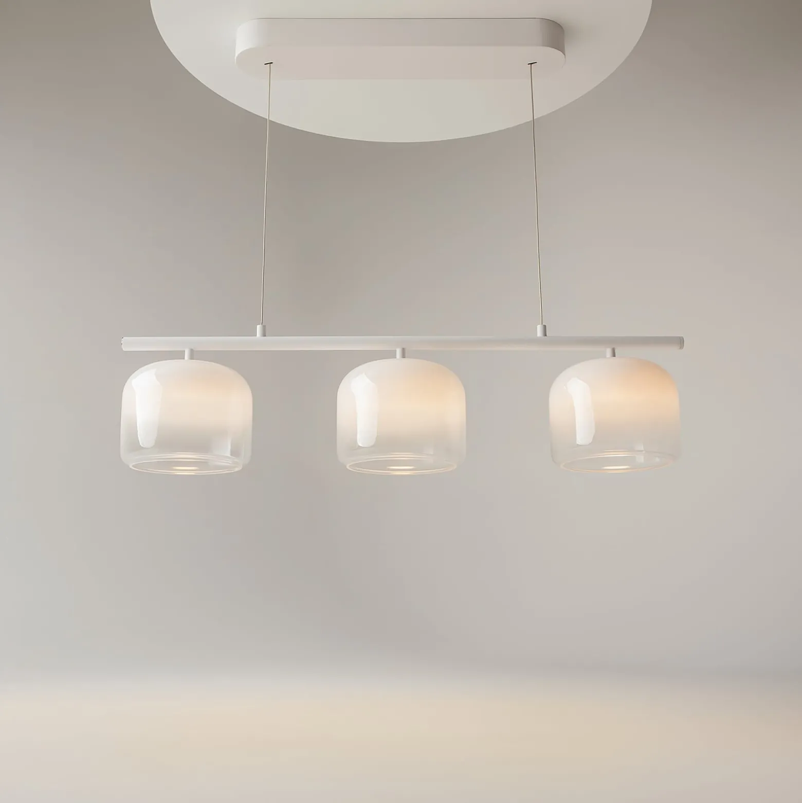 Maytoni LED-riippuvalaisin Spirito, 3-lamppuinen, valkoinen, lasi, himmennettävä