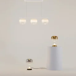 Maytoni LED-riippuvalaisin Spirito, 3-lamppuinen, valkoinen, lasi, himmennettävä