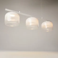 Maytoni LED-riippuvalaisin Spirito, 3-lamppuinen, valkoinen, lasi, himmennettävä
