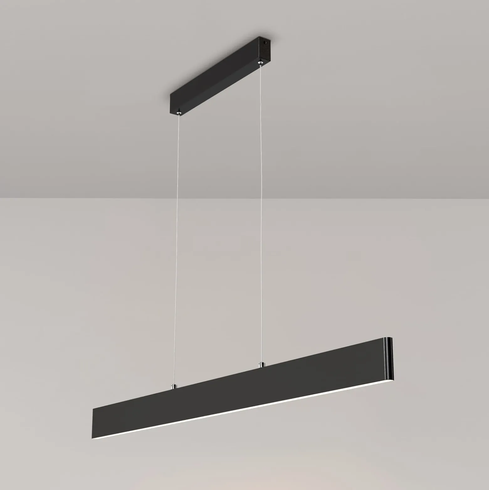 Maytoni LED-riippuvalaisin Step, musta, 118,5 cm, 3 000 K, alumiini