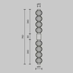 Maytoni LED-seinävalaisin Amulet, lineaarinen, 76 cm, kirkas / kultainen