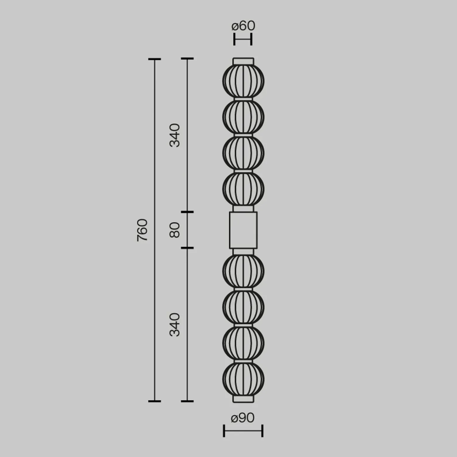 Maytoni LED-seinävalaisin Amulet, lineaarinen, 76 cm, kirkas / kultainen