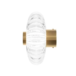 Maytoni LED-seinävalaisin Amulet, pyöreä, Ø 18 cm, kirkas / kultainen