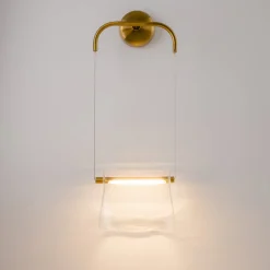 Maytoni LED-seinävalaisin Cabaret, messinki/kirkas, metalli/lasi