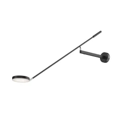 Maytoni LED-seinävalaisin Fad, musta, metalli 100 cm säädettävä