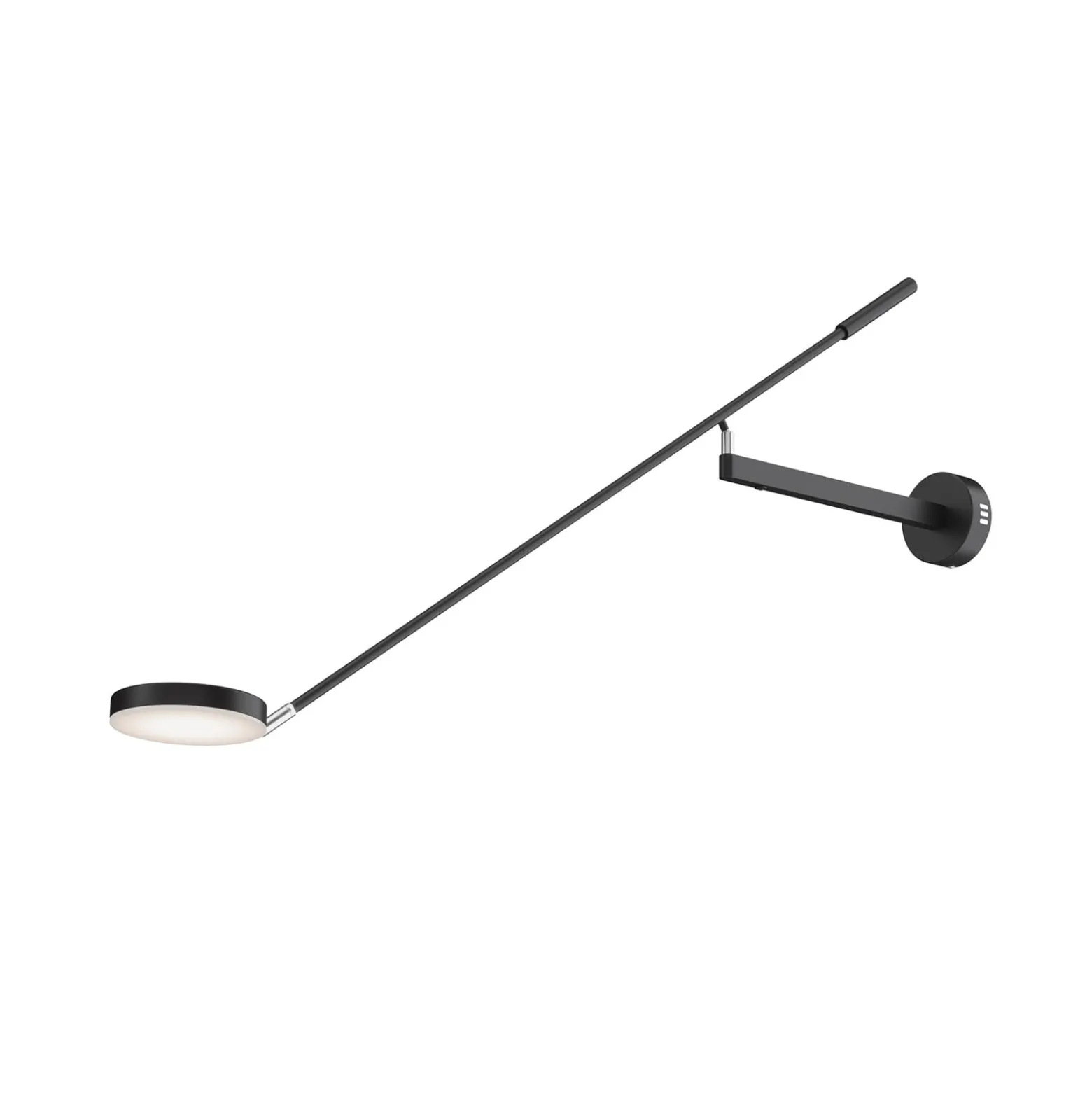 Maytoni LED-seinävalaisin Fad, musta, metalli 100 cm säädettävä