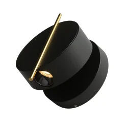 Maytoni LED-seinävalaisin Nuance, musta / kulta, Ø 10 cm