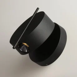 Maytoni LED-seinävalaisin Nuance, musta / musta, Ø 10 cm