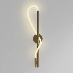 Maytoni LED-seinävalaisin Tau, kullanvärinen, metallia, korkeus 84 cm