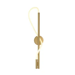 Maytoni LED-seinävalaisin Tau, kullanvärinen, metallia, korkeus 84 cm