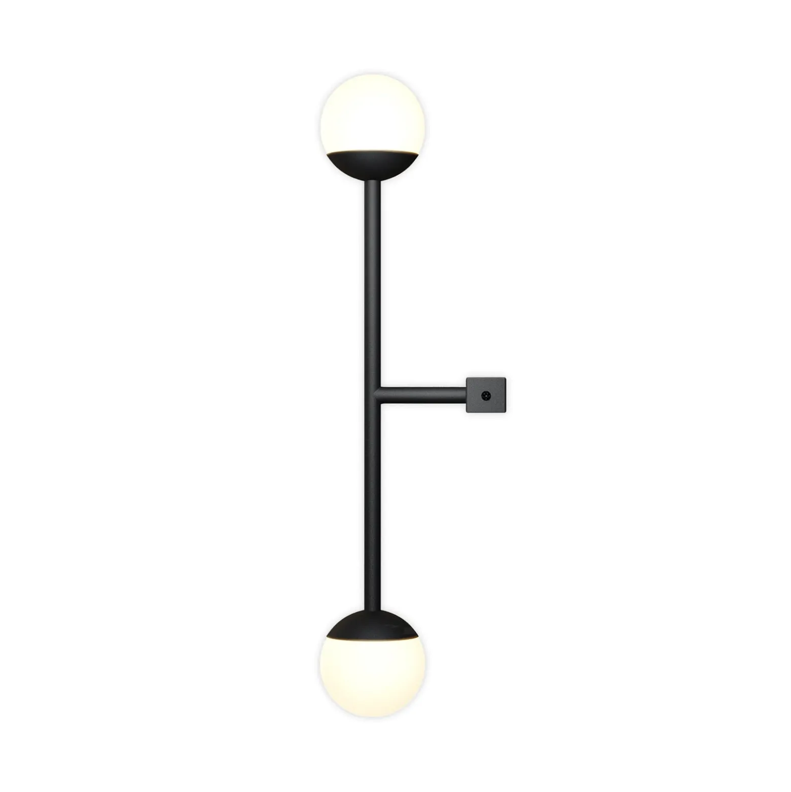 Maytoni LED-seinävalaisin Touch, musta, korkeus 48 cm, himmennettävä