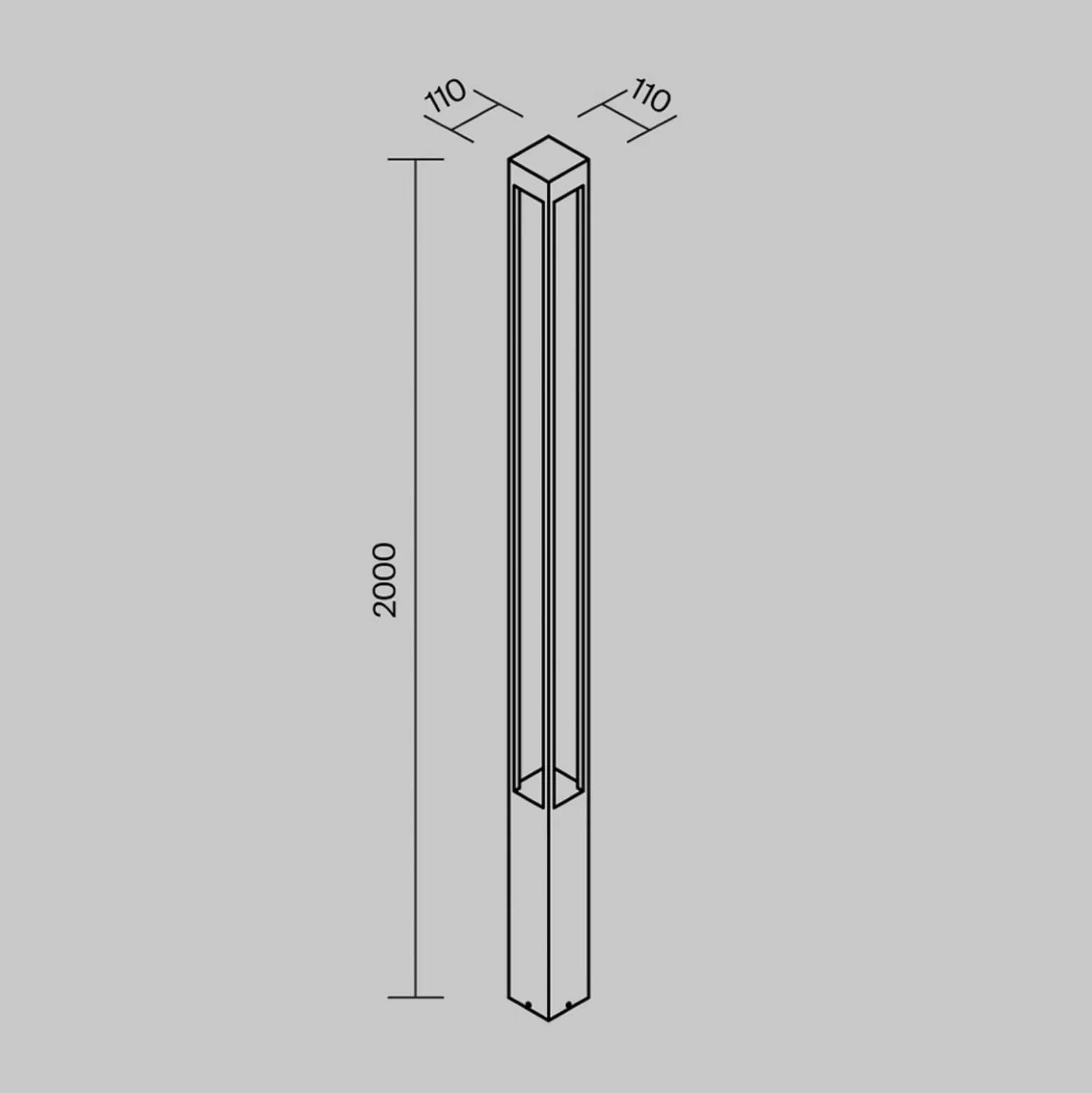 Maytoni LED-ulkovalaisin Elbe, korkeus 200 cm, grafiitinvärinen