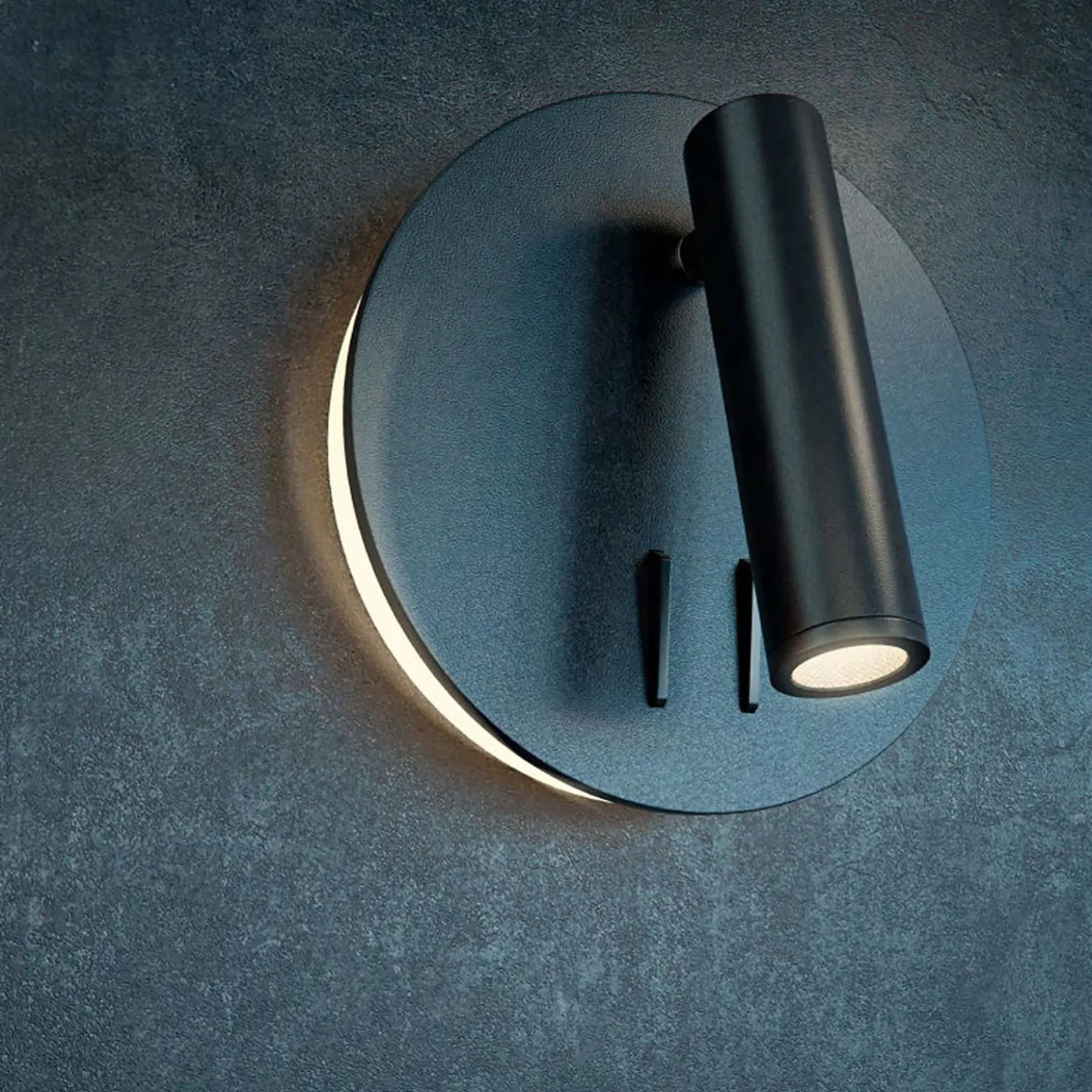Maytoni los 176 -LED-seinävalo 3000K pyöreä musta