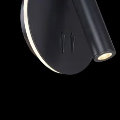 Maytoni los 176 -LED-seinävalo 3000K pyöreä musta