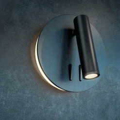 Maytoni los 176 -LED-seinävalo 3000K pyöreä musta