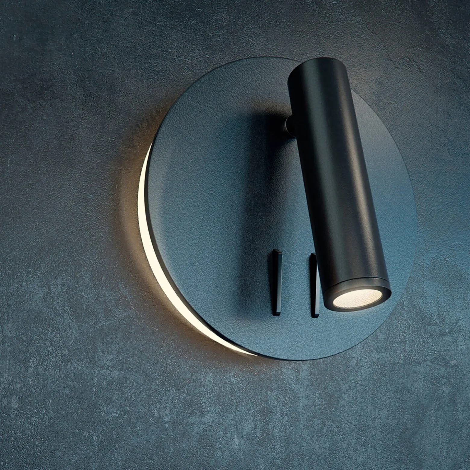 Maytoni los 176 -LED-seinävalo 3000K pyöreä musta