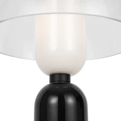Maytoni Memory pöytävalaisin, musta, korkeus 42 cm, keramiikka