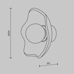 Maytoni Miracle seinävalaisin, Ø 20 cm, messingin värinen, lasi