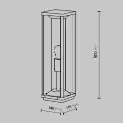 Maytoni-pollarivalaisin Cell, grafiitti, alumiini, korkeus 50 cm, IP54