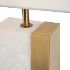 Maytoni pöytävalaisin Bianco valkoinen korkeus 67,5 cm tekstiili/alabasteri