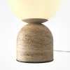 Maytoni pöytävalaisin Tavo, beige, kivi/lasi, korkeus 25 cm