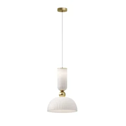 Maytoni riippuvalaisin Antic, valkoinen/kulta, Ø 30 cm, lasi, E27