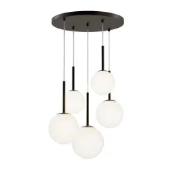 Maytoni riippuvalaisin Basic form, musta, Ø 58 cm, 5 valoa lasia