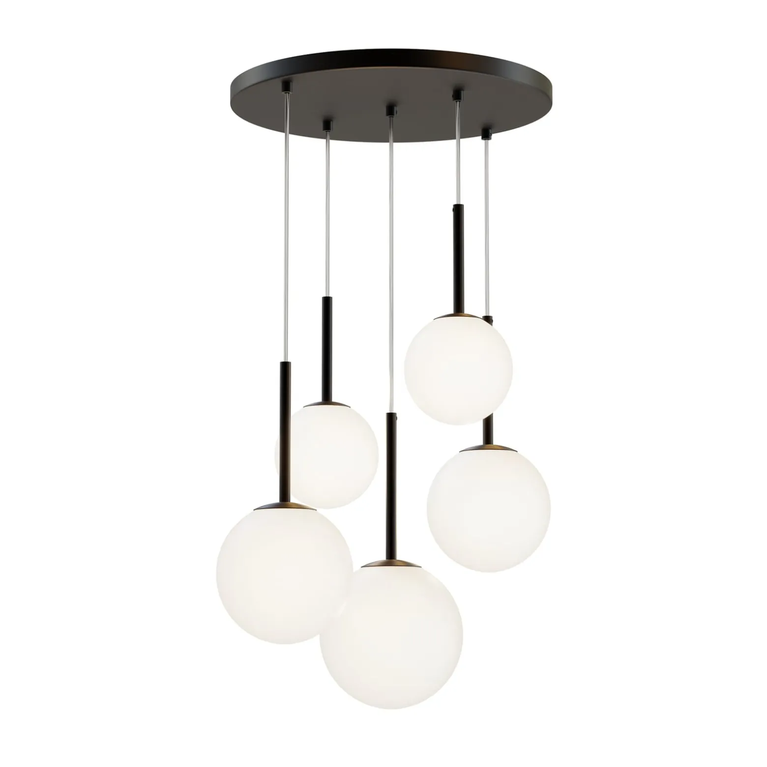 Maytoni riippuvalaisin Basic form, musta, Ø 58 cm, 5 valoa lasia