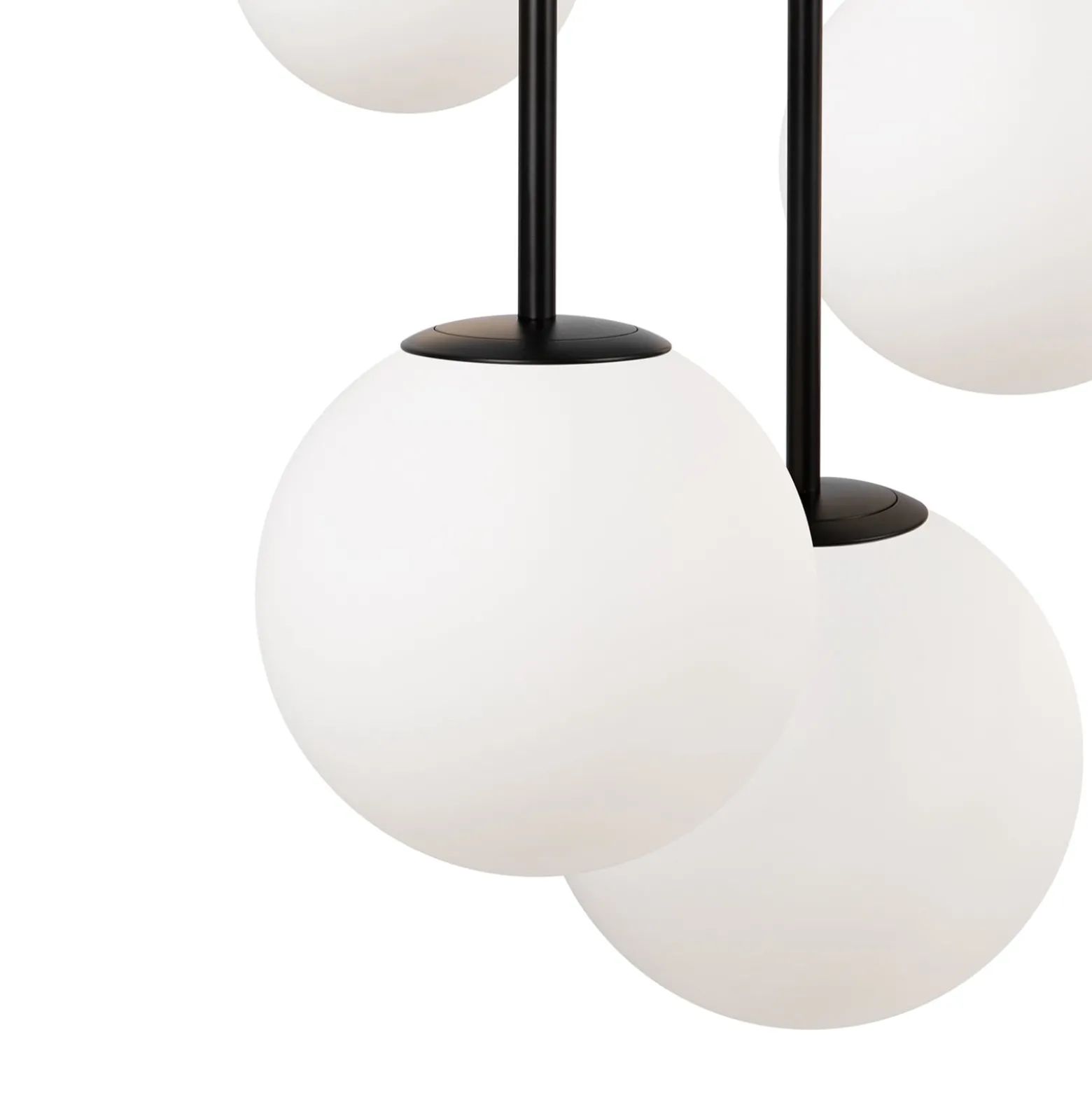 Maytoni riippuvalaisin Basic form, musta, Ø 58 cm, 5 valoa lasia