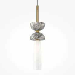Maytoni Riippuvalaisin Kyoto, kultainen, Ø 10 cm, marmori, lasi