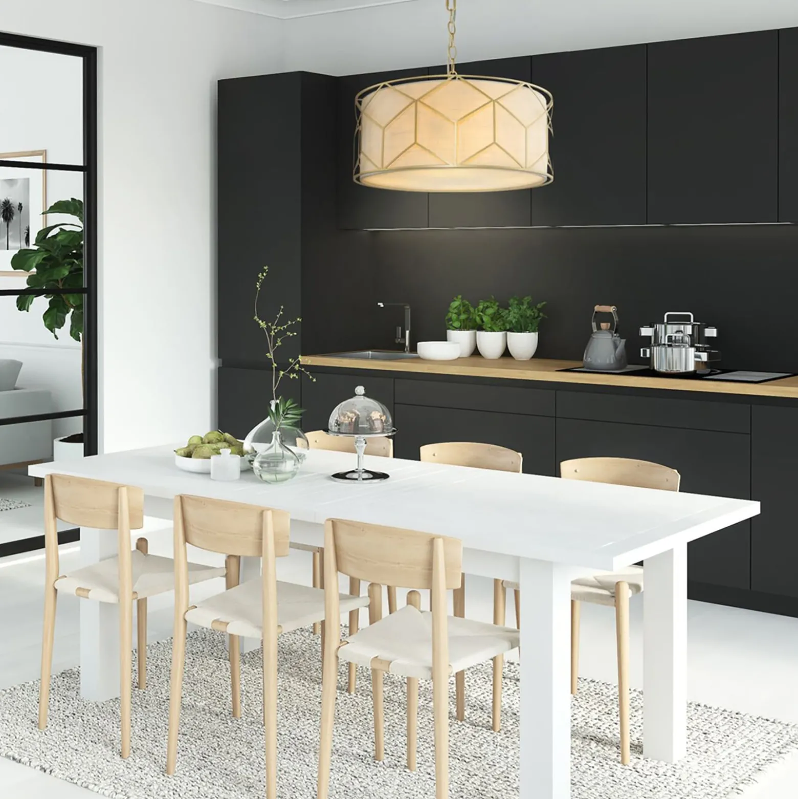 Maytoni Riippuvalaisin Messina, Ø 45 cm, beige, pellavaa