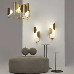 Maytoni Tropic seinävalaisin, oikea, messinki, 2-valo, metallia