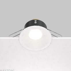 Maytoni upotettava kattovalaisin Zoom valkoinen Ø 8,5 cm alumiini IP65 GU10