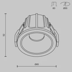 Maytoni uppovalo Alfa, musta/valkoinen, Ø 6,5 cm, 10 W, 36°