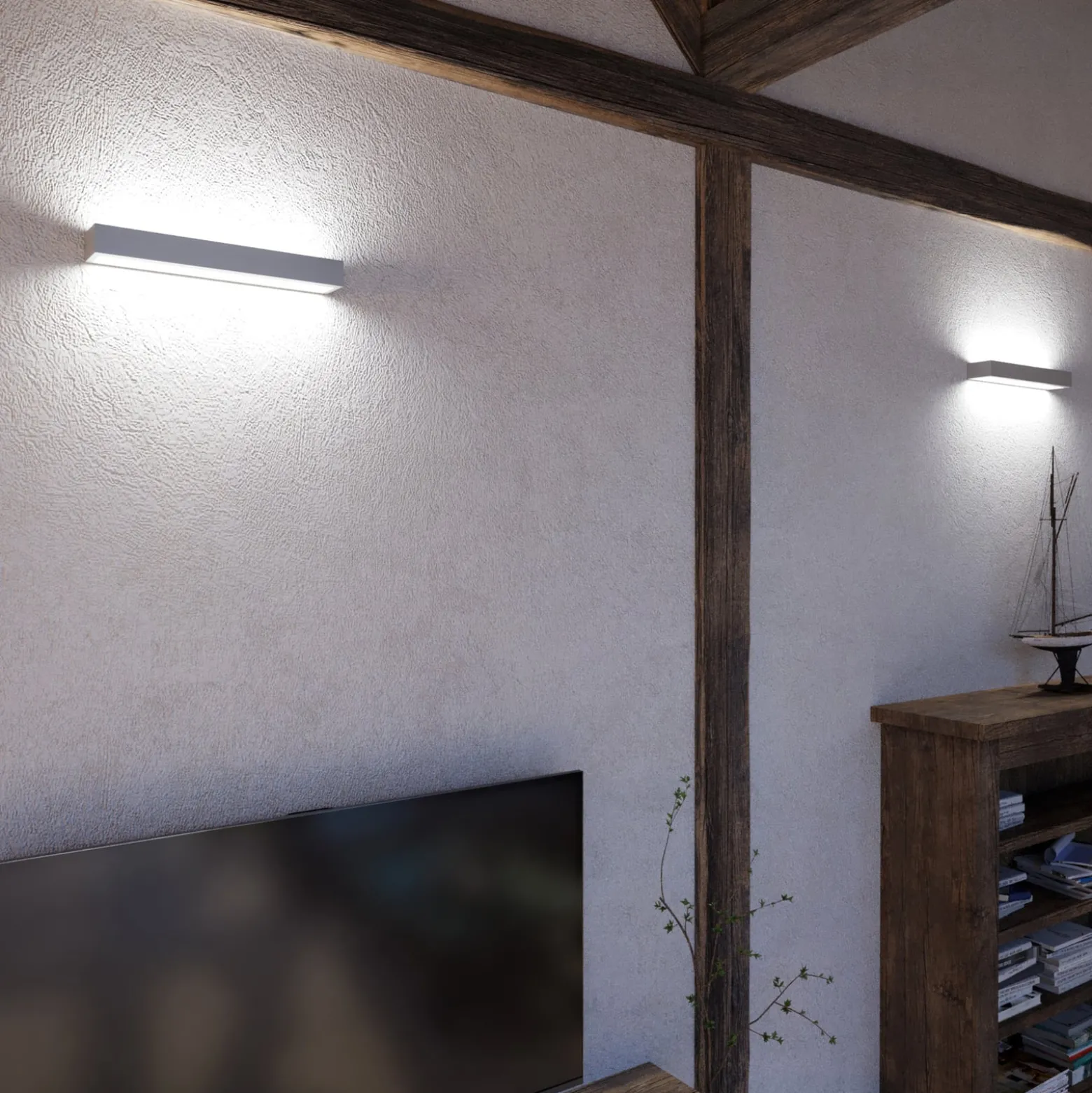 Mera LED-seinävalaisin, leveys 40 cm, alumiini, 4 000 K