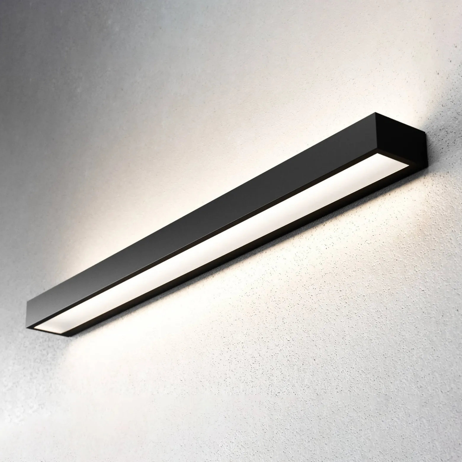 Mera LED-seinävalaisin, leveys 80 cm, musta, 3000K