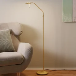 Messinginvärinen LED-lattiavalaisin Zenith, himm.