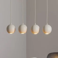 Midway-riippuvalo, hiekanvärinen, 4-lamppuinen, pituus 65 cm, GU10