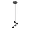 Midway-riippuvalo, musta, 4-lamppuinen, Ø 35 cm, GU10