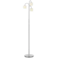 Mila LED-lattiavalaisin, nikkeli/opal lasi, kolme valoa
