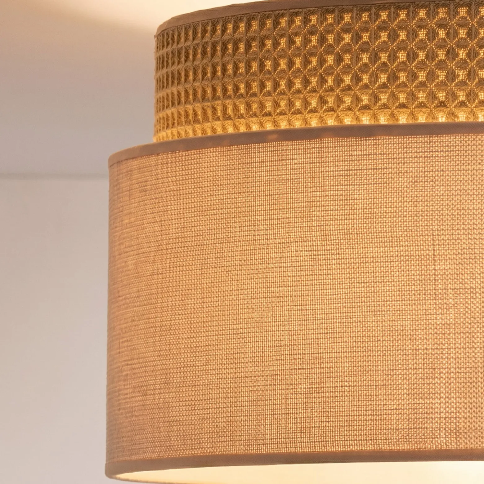 Milano-riippuvalo, kahvinruskea/beige, Ø 45 cm, tekstiili, E27